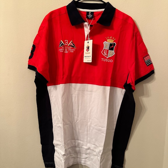 Tusuo United States Polo Shirt 4XL NWT - Picture 1 of 7
